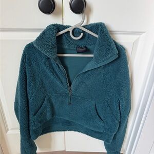 Lululemon Teal Fleece Scuba Oversized Half-Zip